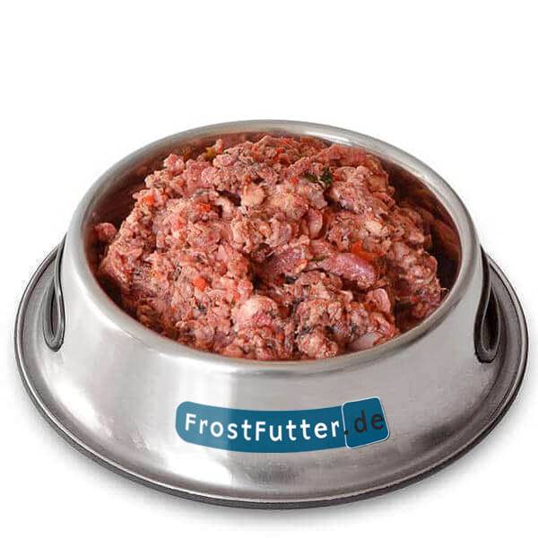 BARF Frostfleisch für Hunde - Rind Vital mit Rinderherzen sowie Obst und Gemüse