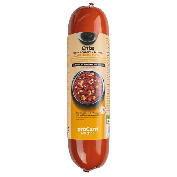 proCani BARF Kochwurst für Hunde - Entenmenü mit Pastinake und Zucchini 800g