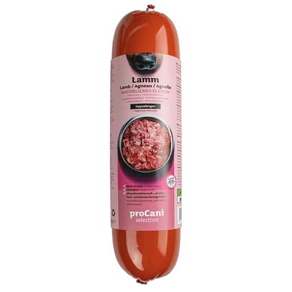 proCani BARF Kochwurst für Hunde mit hypoallergenen Lammfleisch - 10x800g