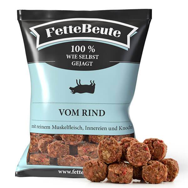 FrostFutter.de - FetteBeute BARF Komplettmenü Nuggets mit rein tierischer Rezeptur vom Rind